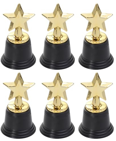 TOYANDONA 12pcs Gold Star Trophy Gold Award Trophies Plastic Mini Trophies for Kids Star Shaped Trophy Participation Cups for Party Favors Competitions Winning Prizes