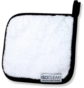 Isoclean Microfibre Towel, Absorbant Soft Fabric Towel for Makeup Brush Cleaning with Reinforced Edges, Machine Washable and Reusable for Delicate Makeup Brushes, 20cmx20cm, Small