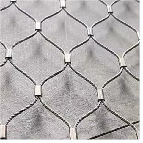 DTVEW 304 Edelstahl-Seilnetz, Flexibles Seil-Geländer-Netz, 9cm/1,5mm Edelstahl-Metallgarten-Maschendrahtgeflecht, Sicherheitsnetz(1.2x3m)