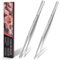 HOTUT Pince de Cuisine en Acier Inoxydable, 2 Pièces Pincettes de Cuisine, Pinces à Barbecue Ustensiles de Cuisine, Pour La Cuisine, Pâtisserie, Barbecue, Fruits de Mer, 30cm, Argent