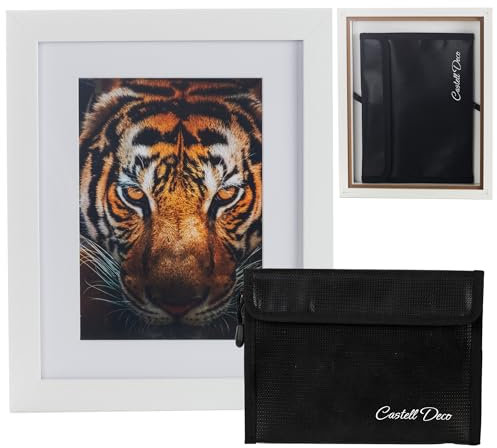 Castell Deco - Coffre-fort camouflé en cadre photo 13 x 18 cm Cachette secrète pour documents, papiers et passeports