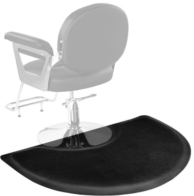 VEVOR Alfombrilla de Peluquería para Estilistas, Semicircular, Antifatiga, con Corte Redondo, Superficie de PVC Fácil de Limpiar y Bordes Biselados Antirretroceso, Práctico, 1220 x 905 x 13 mm