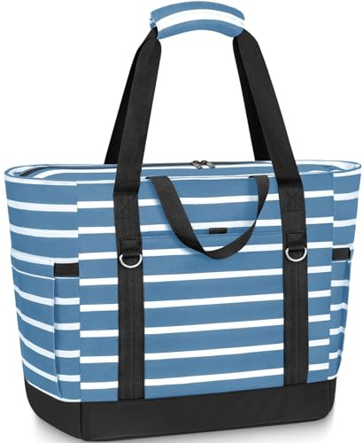 LUROON Borsa Mare Donna Grande XXL, Borsa Spiaggia Famiglia Impermeabile con Cerniera, Pieghevole e Leggera Borse Tracolla Donna per Shopping Viaggio Campeggio