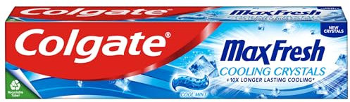 Colgate Max Fresh Toothpaste with Cooling Crystals 125ml - Fresh Breath Toothpaste - Fresh FX Technology for 10X Longer Lasting Cooling* - Helps to Fight Cavities - Keeps Teeth White