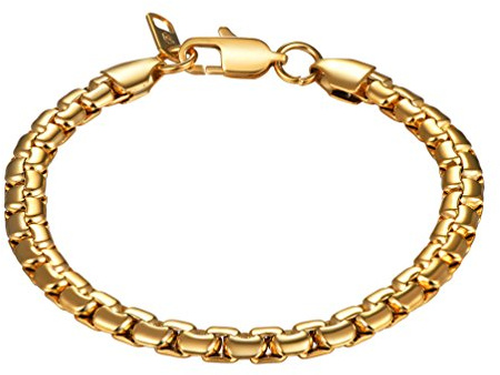 PROSTEEL Bracciale Uomo Oro a Catena Veneziana 22CM Braccialetto Uomo Acciaio a Treccia Metallica Stile Urbano Impermeabile Ipoallergenico