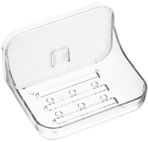 Addis 517872 Invisifix Bathroom Soap Dish holder, Translucent, 9.5 x 12 x 8 cm