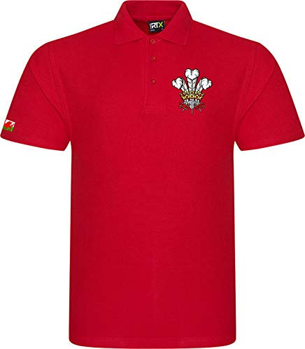 Super Lemon Wales Welsh Cymru Adults Rugby Polo Shirt, Exclusive Retro Vintage Unisex Red Polo Shirt for both Men and Women, Great Gift for Any Welsh Rugby Fans for 6 Nations and World Cup Rugby (XL)