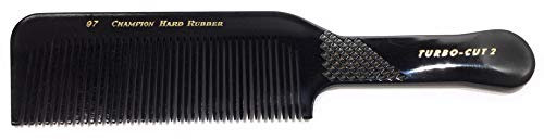Champion 97 by Hercules Sägemann Clipper Kamm Turbo-Cut 2 Haarschneidekamm Naturkautschuk Zahnung fein - 9,5 Zoll - Maschinen-Schneidekamm Grip-Back, extra lang (97-4770)