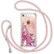 TUUT Handyband für iPhone 5/5S/SE 2016 Hülle mit Band, Glitzer Treibsand Handyhülle mit Kordel zum Umhängen Transparent Stoßfest Schutzhülle mit Kette Schnur, Quicksand Necklace Case in Rosa