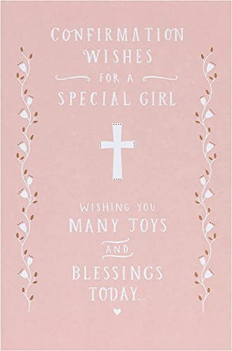 Confirmation Card for Girls, Confirmation Day Congratulations Card, Religious Holy Card, for a Special Girl Confirmation Card with Joys and Blessings