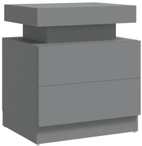 vidaXL Nachttisch Nachtschrank Nachtkonsole Nachtkommode Schlafzimmer Schrank Kommode Telefontisch Beistelltisch Grau 45x35x52cm Holzwerkstoff