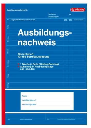 Herlitz 840702 Berichtsheft für Berufsausbildung, A4, 28 Blatt, 2-er Pack
