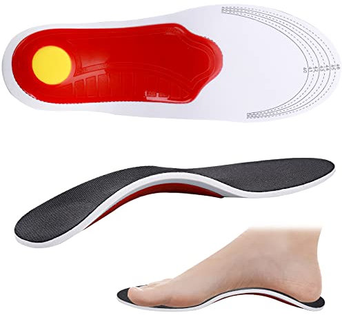 WLLHYF Fußgewölbestütze Orthopädische Schuheinlagen Stoßdämpfende Einlagen Komfortable Ersatz-Einlegesohlen für Männer Frauen Plattfüße Plantarfasziitis Lindern Fußschmerzen (Men EU 40.5-46)