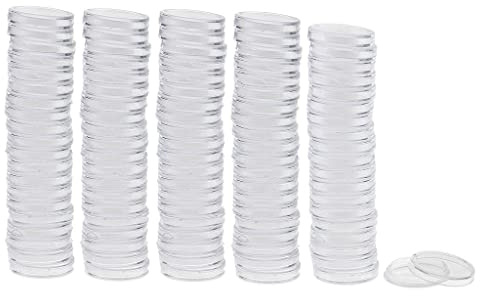 zalati Mynthållare kapslar 100 st runda myntbehållare i plast förvaringsfodral för samling – 21 mm / 0,83 tum