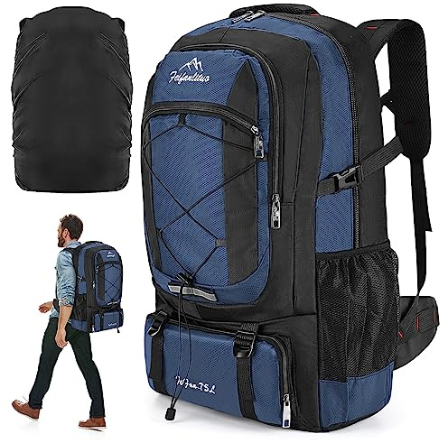 Auniq Wanderrucksack 75L, Herren Damen Wasserdichter Trekkingrucksack Reiserucksack Outdoor Wandern Rucksack Mit Regenabdeckung, Backpacker Rucksack Für Wandern, Bergsteigen, Camping, Reisen Sport