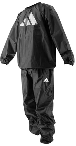 adidas Sauna Suit - Small, Black - Boxing Sweat Suit for Training & Exercise, Made of Polyester, with Elasticated Wrist & Ankle, Machine Washable, May Help You Reduce Water Weight, Fits Men & Women