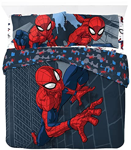 Jay Franco Marvel Spiderman City Streets 100% Cotton Double Duvet Cover Set - Includes 2 Pillowcases