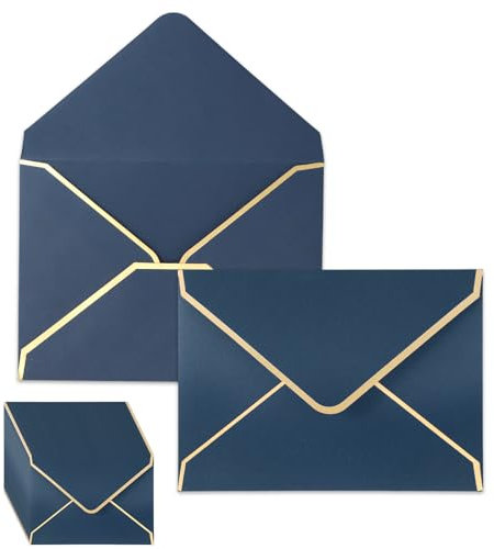 50 Stück Geschenkkarten-Umschläge, Umschläge, Briefhüllen Papier 18,5 x 13,5 cm, Bunte Briefumschläge, Briefhüllen Papier Geschäfts für Party Hochzeiten Geschäftsveranstaltungen (Blau)