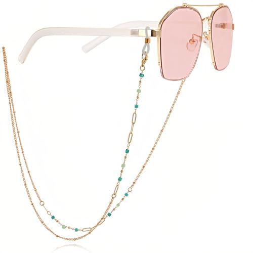 KSJEHW Cadenas para gafas de mujer Porta correa Gafas Cadena Gafas de vista de metal Gafas de sol Collar con gancho de cadena para niñas(Estilo 3)
