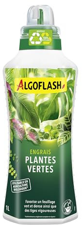 Algoflash Engrais Liquide Plantes Vertes, Utilisable en Agriculture Biologique - 1 L, Marron