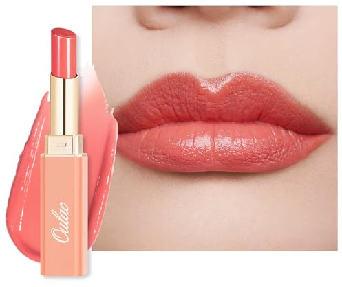 Oulac Barra de Labios Nutritiva Coral, Nutre y Suaviza, Textura Cremosa e Hidratante, Cuidado Hidratante, Bálsamo Labial con Color, Hidrata y Rellena Los Labios secos,Vegan 18 Coral Rhythm