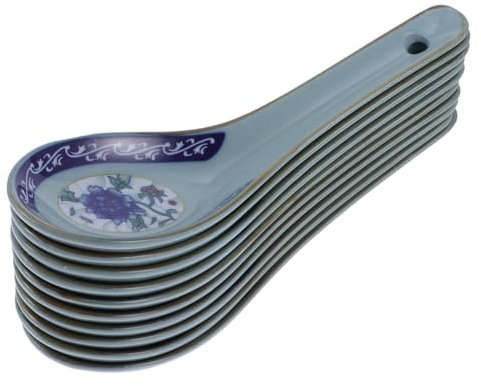 Cabilock 10piezas Cucharas Para Cocina Cucharas De Estilo Chino Para Sopa Diseño Aleatorio Para Uso Diario La Mesa