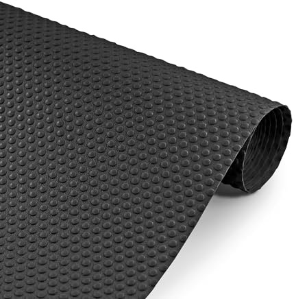 Decomira Lådmatta, Skärbara, 50x1000 cm | Tvättbar Skåpfoder eller Halkskyddsmatta för Lådor, Kylskåp eller Hyllor | Som Köksunderlägg eller Arrangör | Svart