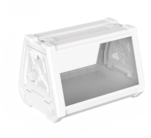 High Transparency Desktop Convenient Lizard Gecko Hermit Crab Terrarium Landscape Tank for Reptile Pet Keeping (White-L)