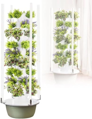 Torre Idroponico verticale, System di coltivazione Idroponico da giardino, kit di coltivazione aeroponica per erbe aromatiche, frutta e verdura con pompa di idratazione, adattatore, vasi a rete,20pods