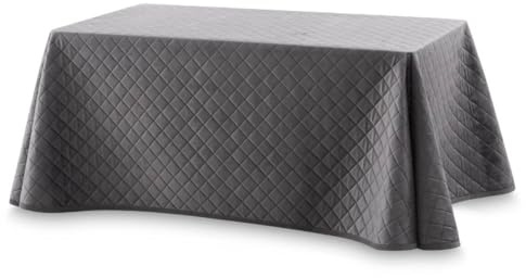 Lanovenanube Falda Camilla Velvet Acolchada, Enaguilla de Invierno Rectangular, Medida 60x100, Color Gris. Faldilla para Mesa Que Mantiene el Calor, de Tejido Aterciopelado y Tacto Extra Suave