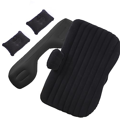 Tbest Top de Malla, Colchón de Aire de Automóvil Cama de Viaje Inflable Portátil Almohadilla para Dormir para Acampar Camión de Vehículos Recreativos (BLACK)