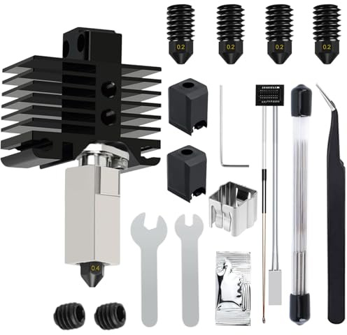 YOTINO P1P, P1S Hotend Kit pour Imprimante 3D P1 Series, Hot End kit avec 0,2mm Buses en Acier Trempé, Chaussette en Silicone, Thermistor,Aiguilles De Nettoyage Et Clé