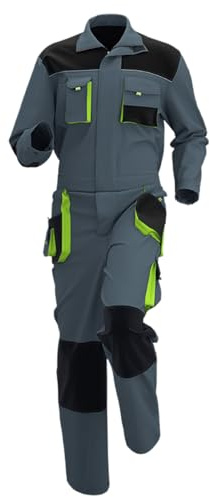 Generisch Mono de trabajo para hombre, mono de trabajo, pantalones de trabajo, traje de trabajo con múltiples bolsillos, manga larga, peto, pantalón cargo informal, mono de mecánico, protección, ropa