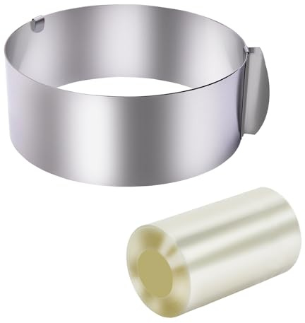 Urxirha Cake Ring Mold Set, Adjustable Mousse Mould with 3-Inch Cake Collar