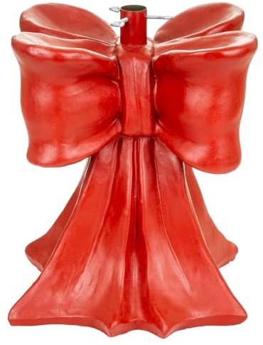 Nataland Base Fiocco per Albero di Natale Dipinta A Mano, Supporto Decorativo Robusto e Stabile Alto 45 Cm con Aggancio Universale per Alberi Fino A 240 cm