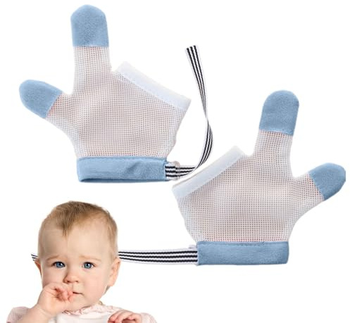 Protezione per pollice per succhiare il pollice, con chiusura a ventola, per bambini, 1 paio di protezioni humb resistenti ai morsi, funzione dita regolabile, arresto ventola, per bambini o per