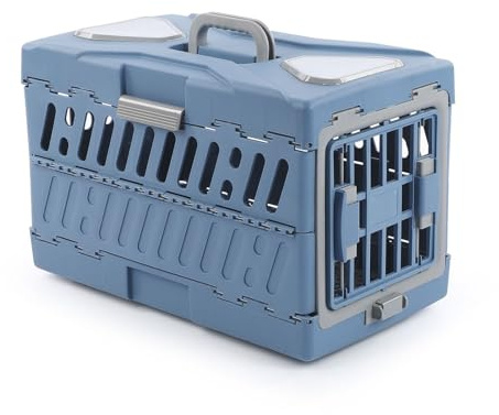 Bolsa de transporte para gatos y caja de transporte | Caja de transporte plegable y transpirable, caja de viaje para mascotas con un asa – para perros pequeños y gatos en avión coche camping