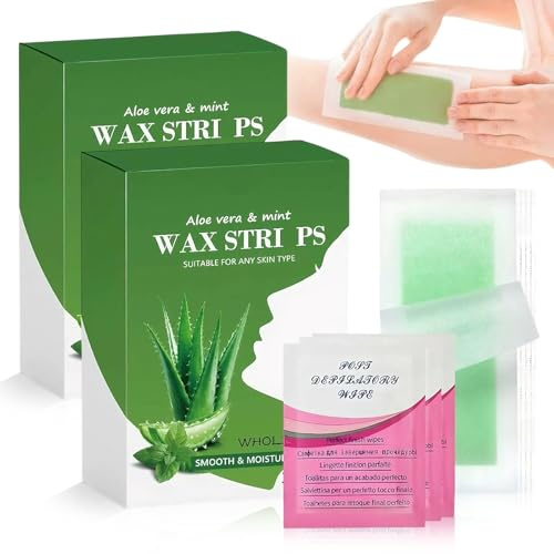 60 Stück Kaltwachsstreifen Gesicht Wachsstreifen Gesicht Wachsstreifen Haarentfernung Wax Strips Waxing Strips Waxstreifen Sanfte Formel Macht Haut Weich Und Geschmeidig Für Körper Arme Beine Achseln