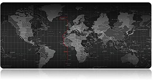 Tech Stor3 Tappetino XL mappa del mondo Gaming Mouse pad, 60 x 30 cm, World Map con base antiscivolo in gomma,aderente e liscio,adatta ad ogni mouse, tastiera e laptop (mappa mondo, 60x30)