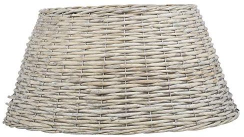 URBNLIVING - Soporte para árbol de Navidad, base de mimbre, sauce navideño (blanco)