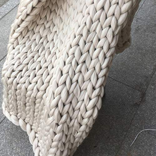 WXZX Chunky Knit Blanket Grobstrick Decke Strickdecke handgemachte Strickwolle Nap Blanket Roving Merino warme Strick werfen weiche Decke für Couch Home Decor