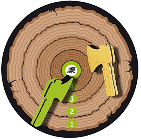 Sunflex® Axtwurfspiel | Pop-up-Zielscheibe mit Schaumstoffbällen | Klettscheibe mit Schlaufe | Indoor Spiel und Saugnapf zum Aufhängen | Kinder Lernen spielend Zielen & Werfen | Geschenk für Kinder