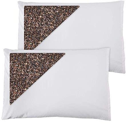 Daiwa Felicity 100% natural Premium Sobakawa Almohada de trigo sarraceno con funda protectora de almohada (paquete de 2)