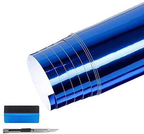 NewL Vinylfolie für Auto, Fahrrad, Motorrad, glänzend, Blau, 30 x 150 cm