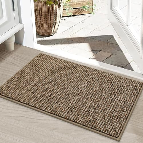 BEQHAUSE Tapis d'Entrée Intérieur, TPR Antidérapant, Beige, 50x80cm