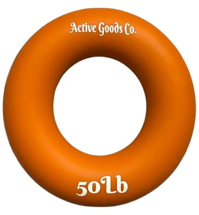 ActiveGoodsCo Hand & Forearm Exerciser - Single ring or Set, Resistance 10-120Lb, Diameter 2.5-3,5in. Visit to see more options (Single 50Lb-2.5in Brown)