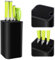 Portacuchillos negro sin cuchillos, bloques de cuchillos vacíos de cocina, para 21 cocina cuchillos de todo tipo, universal portacuchillos, soporte para cuchillos de cocina con listones flexibles
