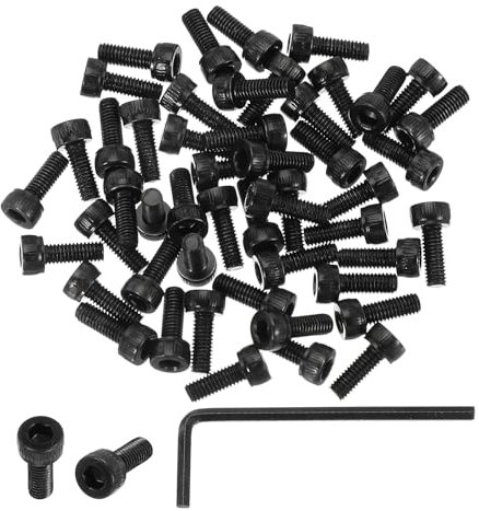 PATIKIL M3 x 8mm Hex Socket Head Screws Cap Bolt, 50 Pack 12.9 Grade Carbon Steel Hexagon Socket Screw Hex Socket Drive Machine Screws with Hex Wrenches, Black