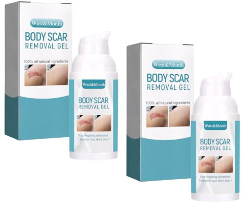 2 Flaschen Narbencreme Narbensalbe Nach Op Narben Gel Scar Gel 30ml/Flasche Kann mit Narbenpflaster Verwendet Werden Geeignet für Kaiserschnitt, Operationen, Verbrennungen, Narben, Keloide