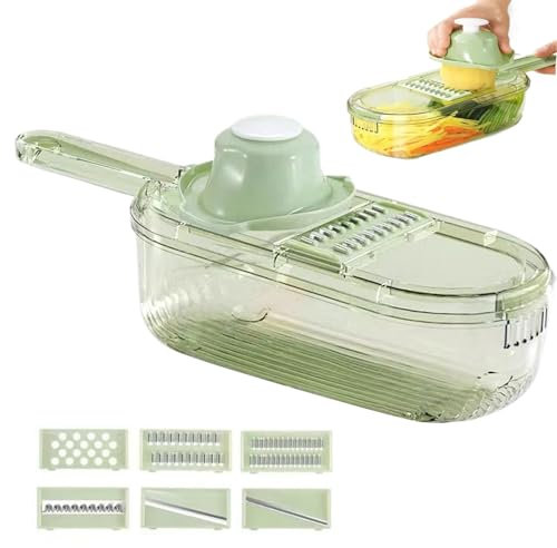 Affettatrice Per Verdure,Tagliaverdure Multiuso per Ortaggi | Utensile Da Cucina Multifunzionale Con Contenitore, Comodo Da Impugnare Per Cetrioli Patrate Carote Cipolle